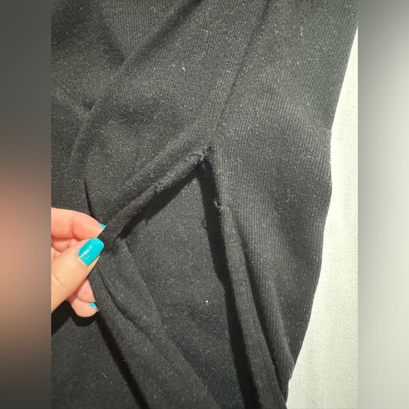 Michael Stars Wren Side Ruched and Side Slit Sleeveless Midi Black Dress - Picture 3 of 6